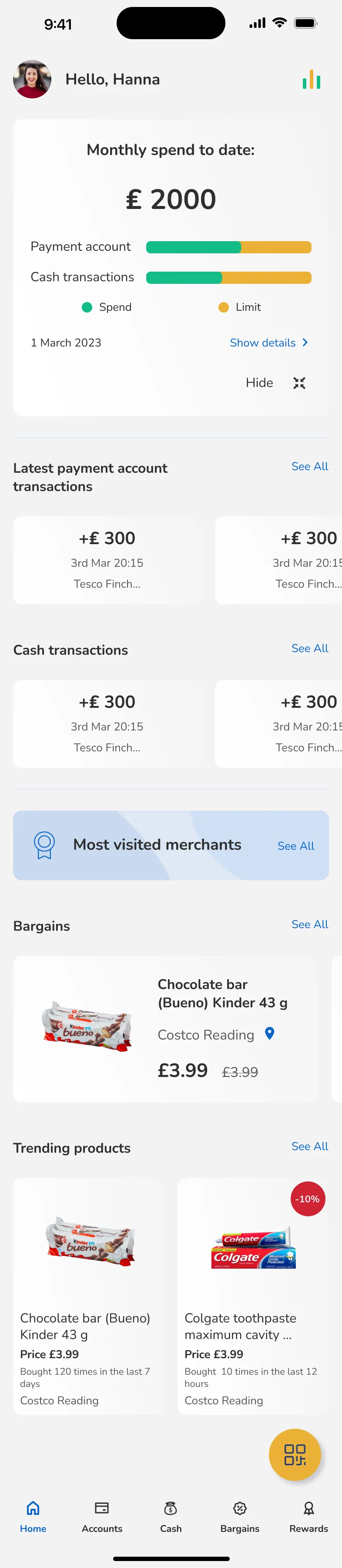 Wallet home on re-entry